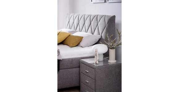 POLSTERBETT Matratze, Lattenrost, Bettkasten, motorische Verstellbarkeit Grau 180/200 cm  - Silberfarben/Weiß, KONVENTIONELL, Holz/Textil (180/200cm) - Esposa