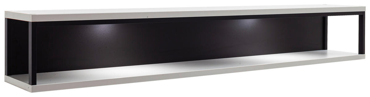 WANDBOARD  150/24/25 cm  - Weiss/Schwarz, Design, Holzwerkstoff/Metall (150/24/25cm) - Stylife
