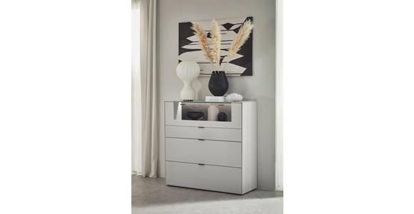 HIGHBOARD Hellgrau  121,9/121,5/45,2 cm  - Hellgrau/Schwarz, Design, Glas/Keramik (121,9/121,5/45,2cm) - Dieter Knoll