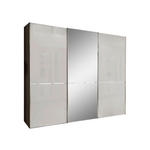 SCHWEBETÜRENSCHRANK  in Grau, Dunkelgrau  - Chromfarben/Dunkelgrau, KONVENTIONELL, Glas/Holzwerkstoff (250/217/67cm) - Novel