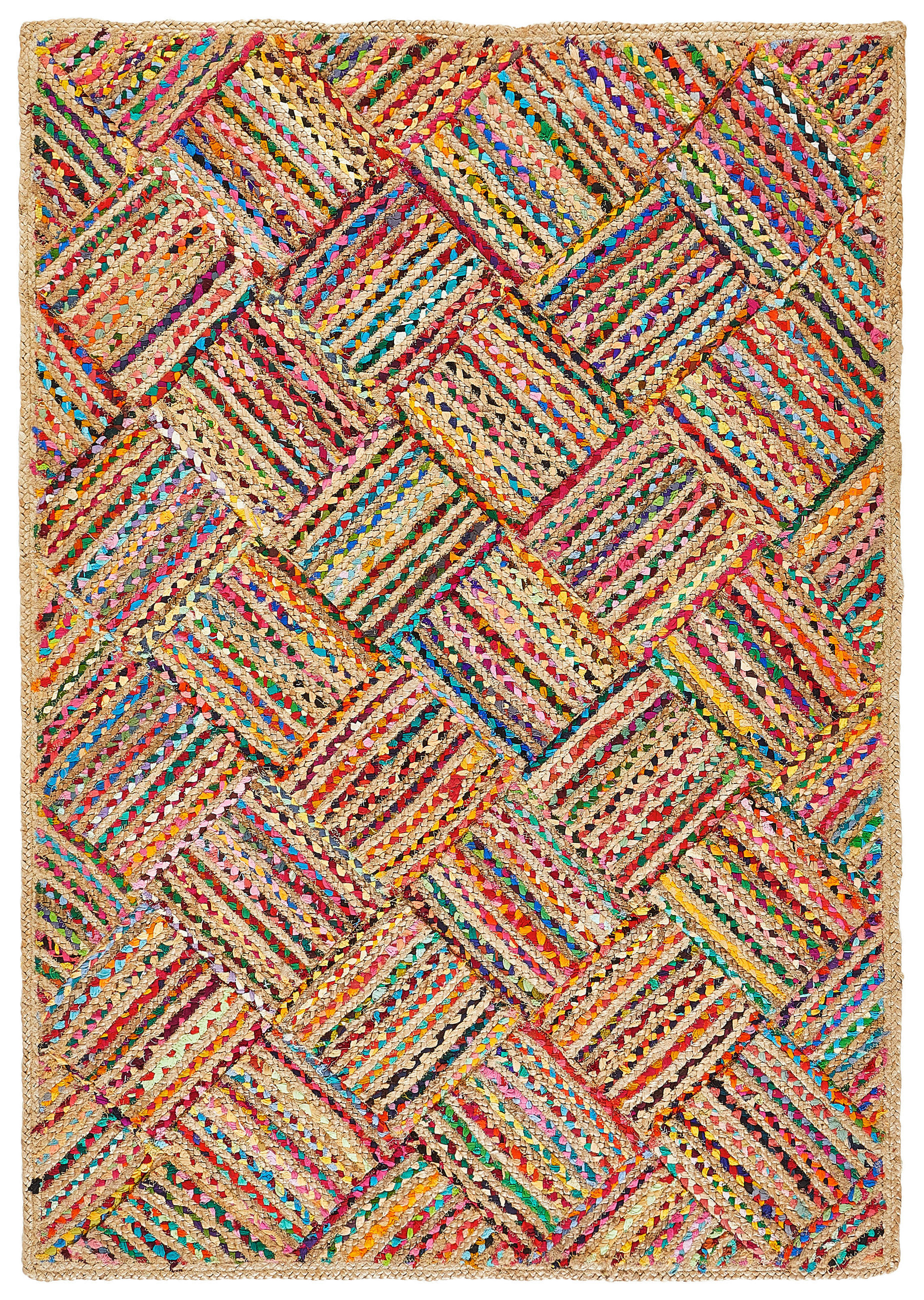 TKANÝ HANDRIČKOVÝ KOBEREC, 120/170 cm viacfarebná - viacfarebná, Natur, textil (120/170cm) - Linea Natura