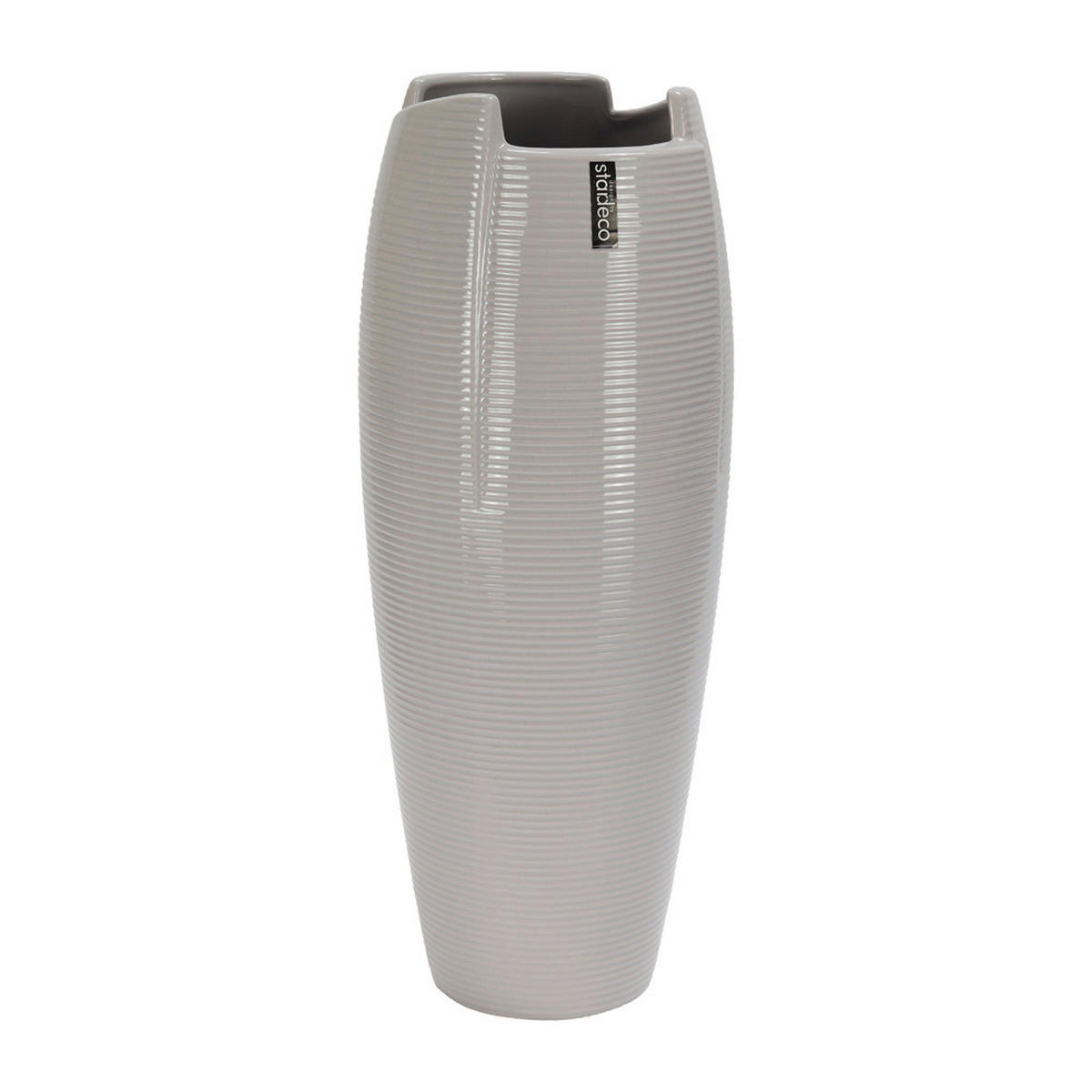 VÁZA, keramika, 46 cm - světle šedá, Basics, keramika (18/46/18cm)