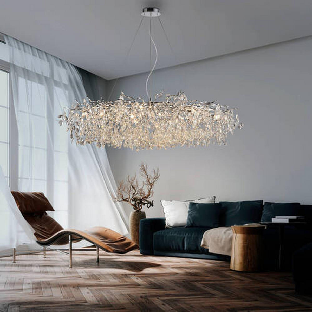 CANDELABRU - culoare crom, Design, plastic/metal (150/70/250cm)