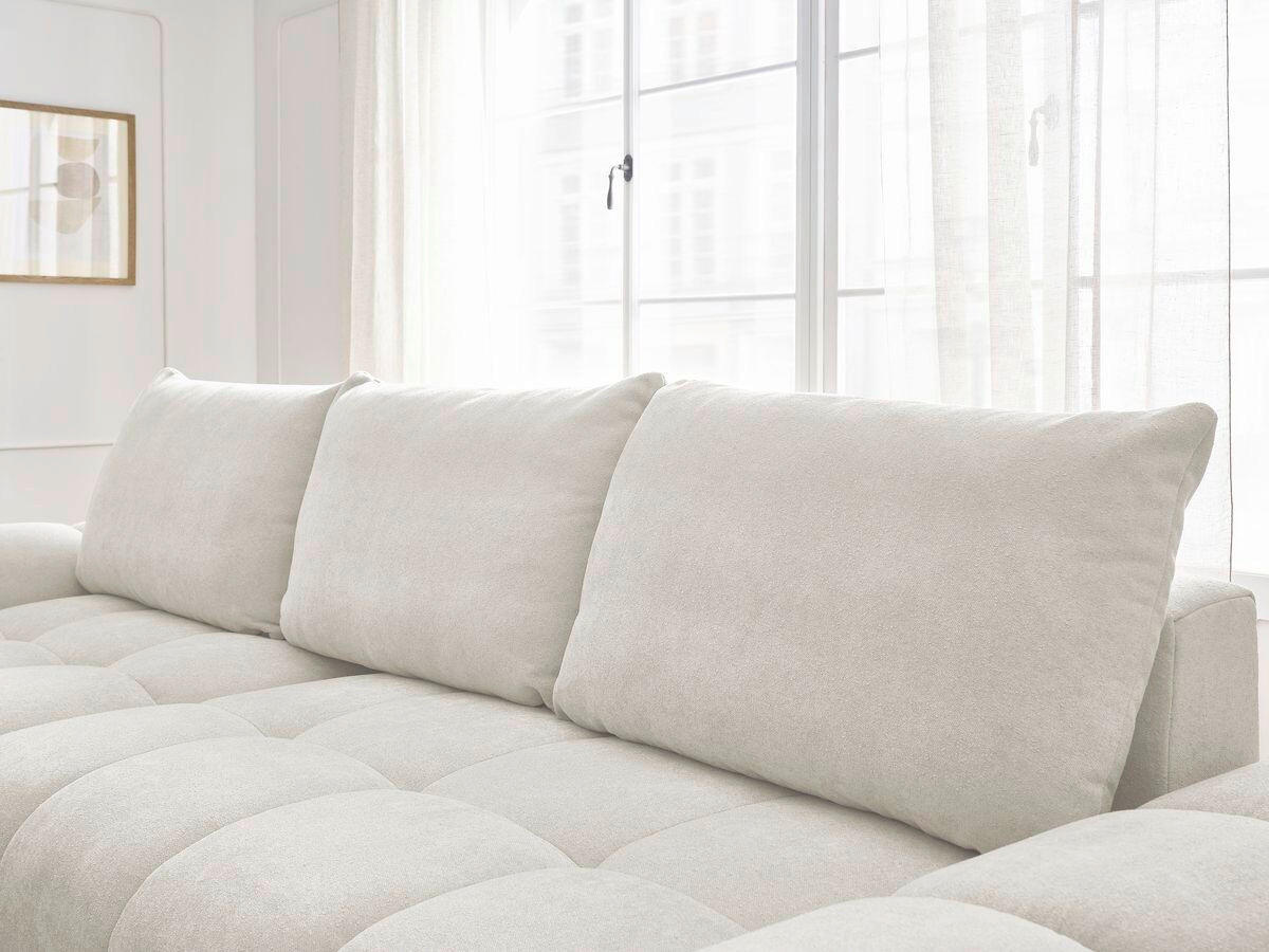 ECKSCHLAFSOFA EVEREST  mit Rücken echt Struktur Weiß  - Schwarz/Weiß, MODERN, Kunststoff/Textil (180/318cm) - Livetastic