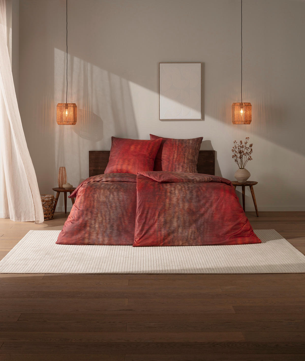 BETTWÄSCHE 2-teilig Arno Interlock-Jersey 135/200 cm  - Bordeaux, Design, Textil (135/200cm) - Estella