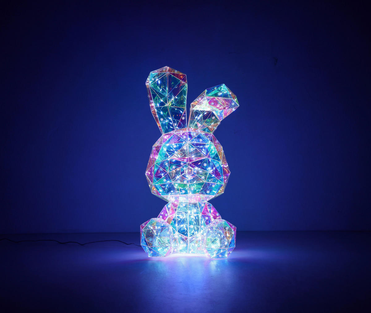LED-DEKOLEUCHTE Hase 20/20/41 cm   - Transparent/Perlmutt, Design, Kunststoff (20/20/41cm) - Novel