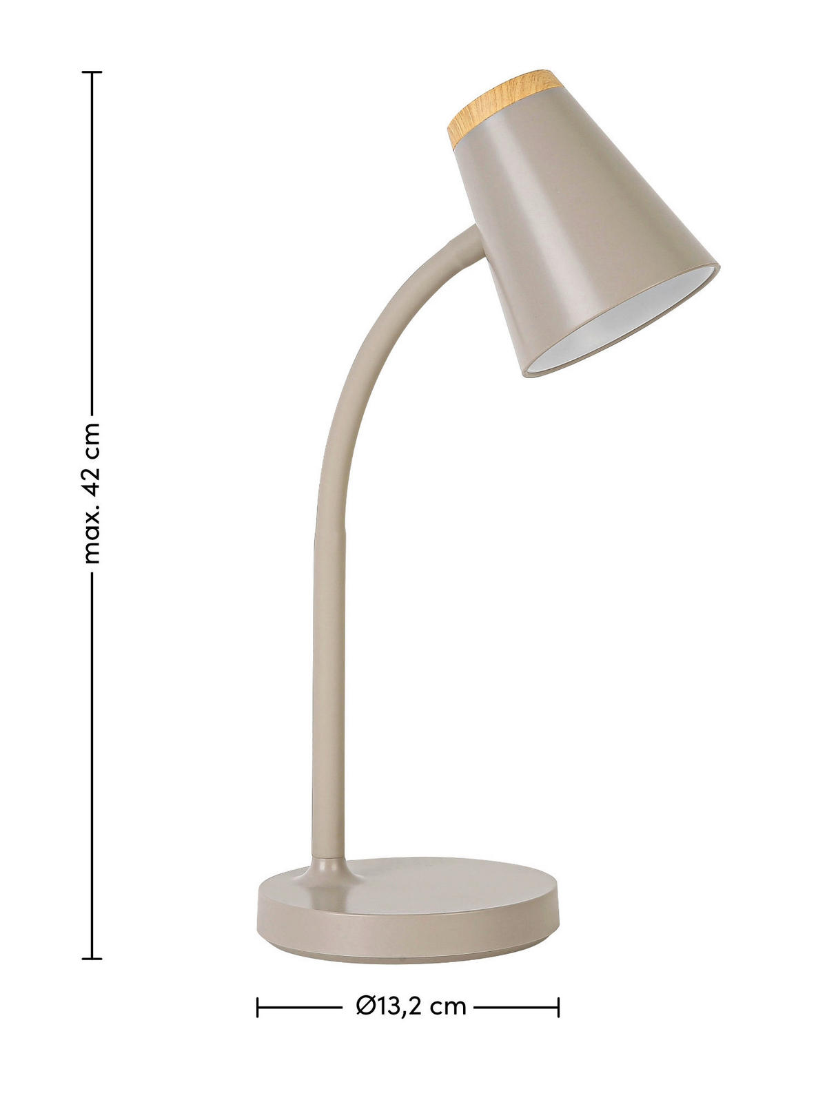 LED SVJETILJKA ZA PISAĆI STOL  - boje hrasta/boje pijeska, Basics, metal/plastika (42/13,2/13,2cm) - Boxxx