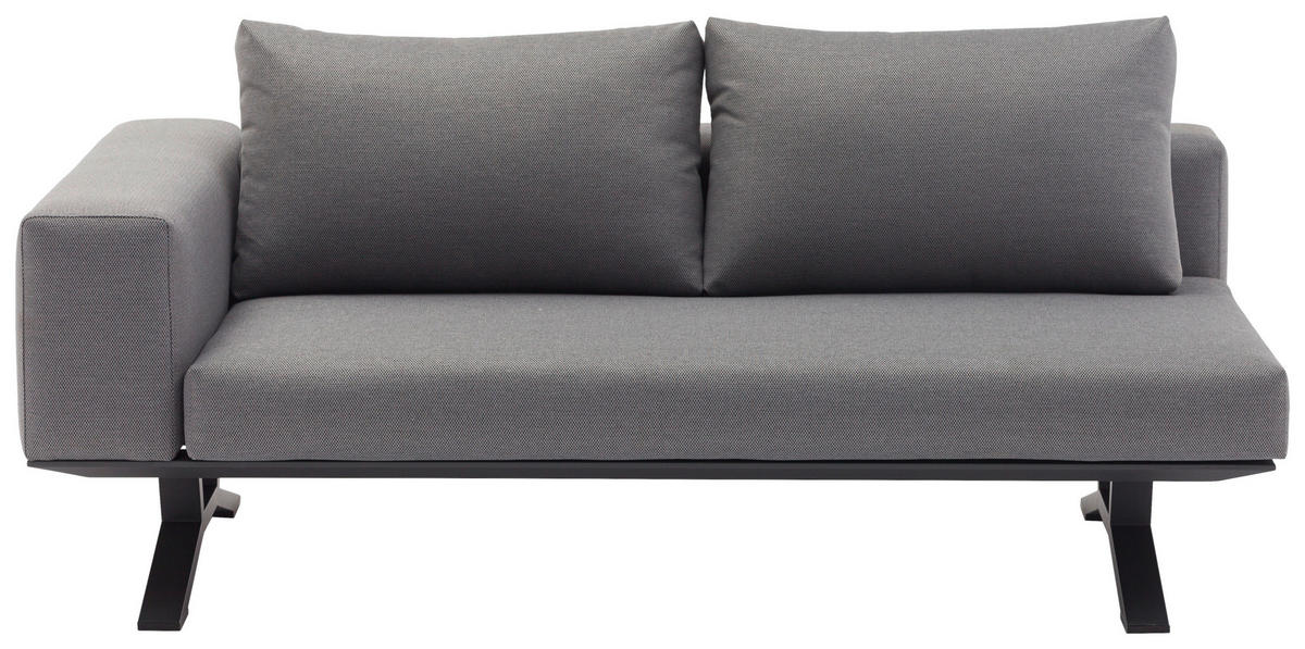 LOUNGEGARNITUR Teakholz massiv Aluminium  - Anthrazit/Naturfarben, Design, Holz/Textil (172/97/25cm) - Amatio