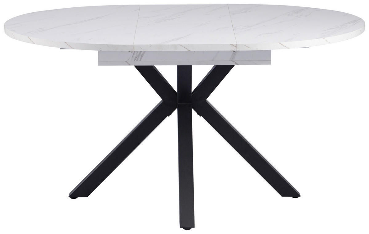 ESSTISCH 110/150/110/76 cm Nachbildung  Metall, Holzwerkstoff ausziehbar oval Multicolor, Schwarz  - Multicolor/Schwarz, MODERN, Holzwerkstoff/Metall (110/150/110/76cm) - Livetastic