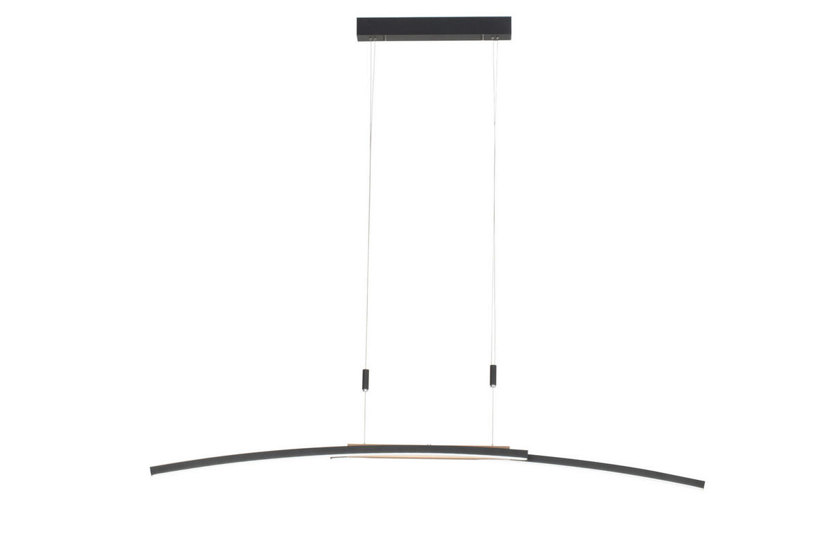 LED-HÄNGELEUCHTE 130/6,5/155 cm  - Schwarz, Basics, Holz/Metall (130/6,5/155cm) - Dieter Knoll