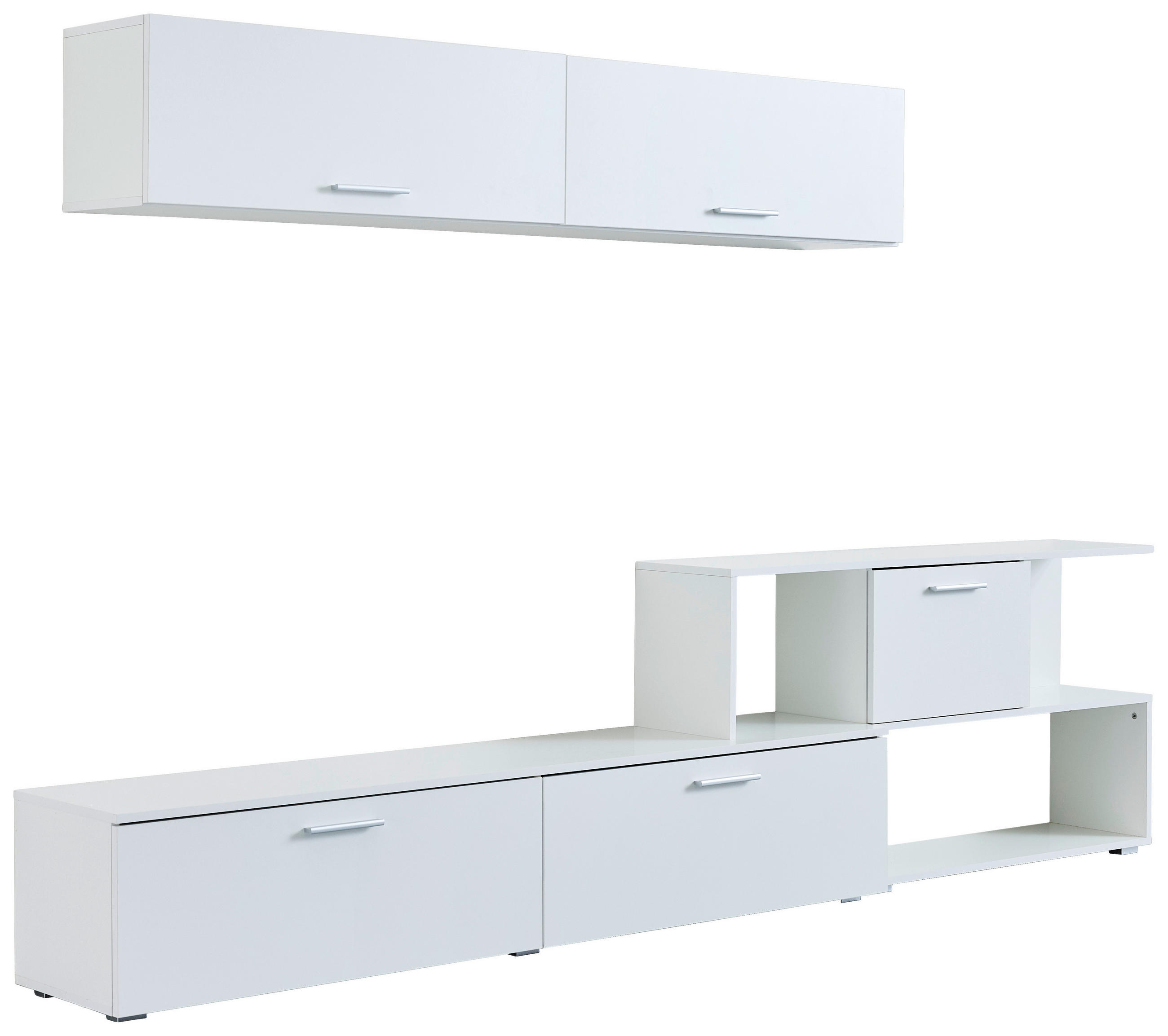 DNEVNI REGAL,  bela  - srebrne barve/bela, Design, umetna masa/leseni material (277/102/35cm) - MID.YOU