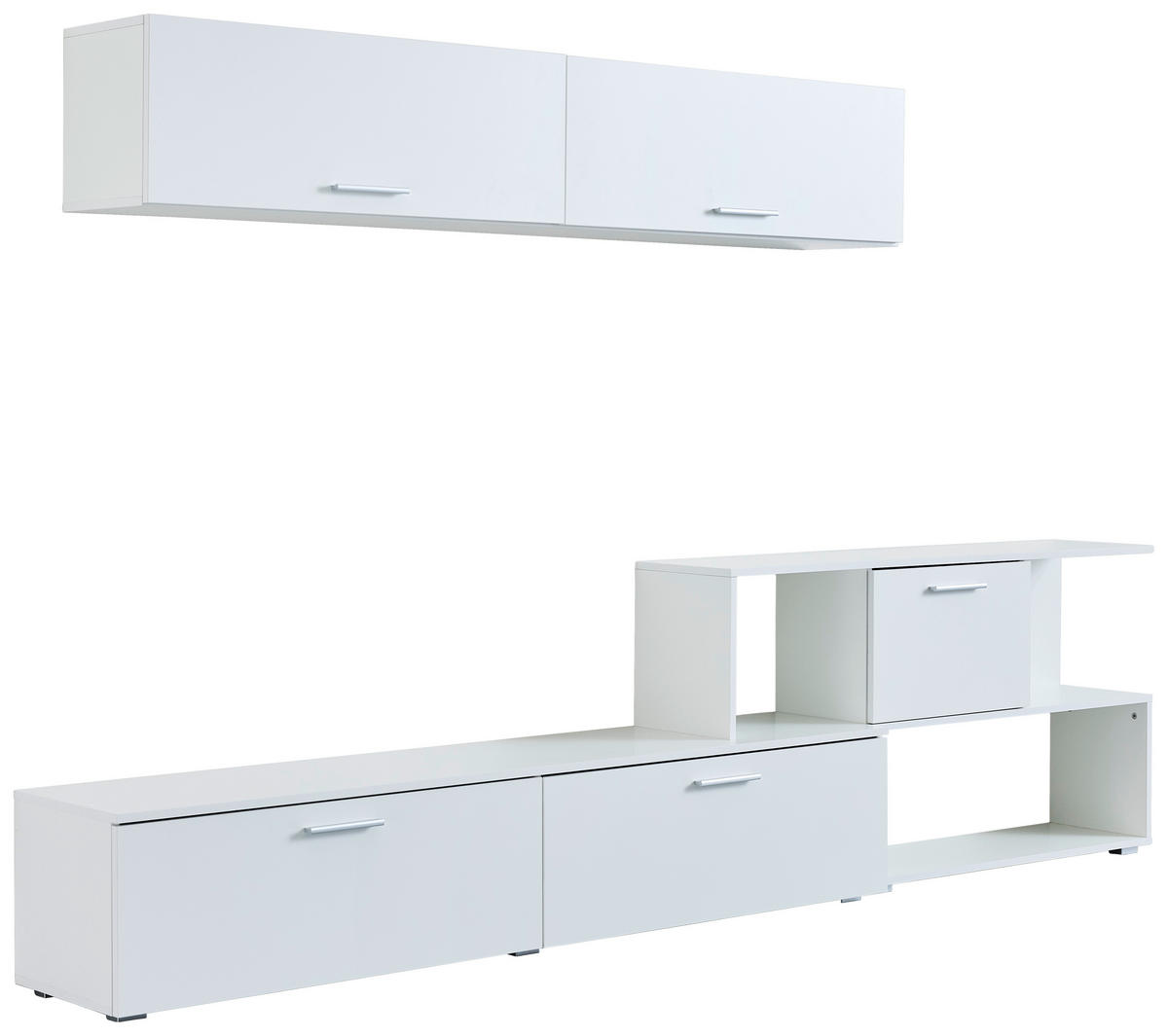 DNEVNI REGAL,  bela  - srebrne barve/bela, Design, umetna masa/leseni material (277/102/35cm) - MID.YOU