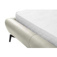 POLSTERBETT 180/200 cm,  in Creme, gepolstertes Kopfteil,  - Creme/Schwarz, Design, Leder/Metall (180/200cm) - Esposa