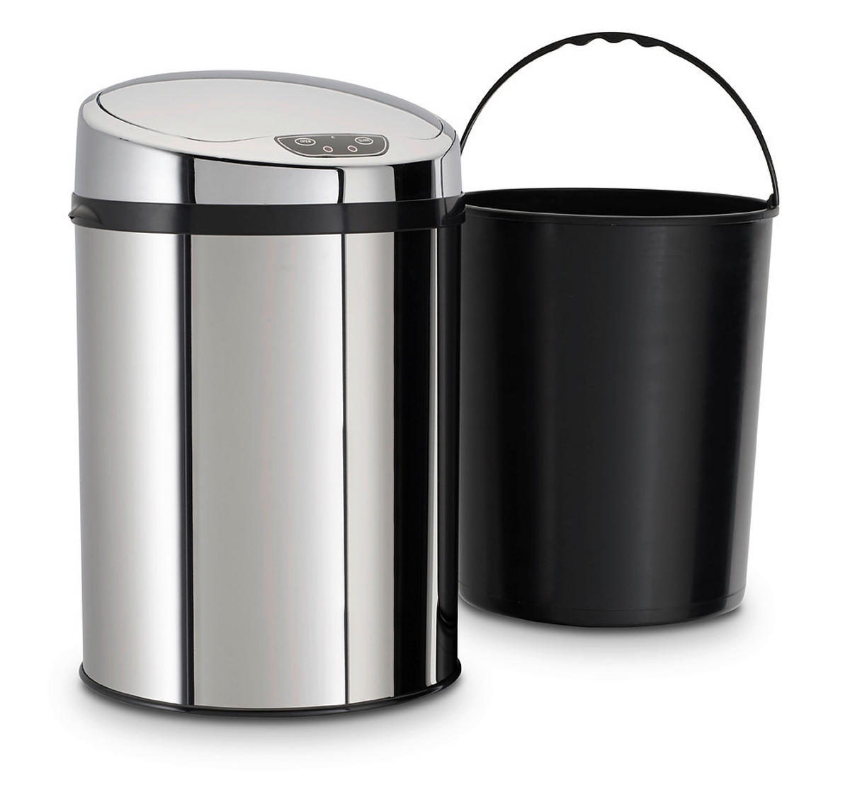 ODPADKOVÝ KOŠ  30 l - černá/barvy stříbra, Trend, kov/plast (31/31/61,5cm) - Echtwerk