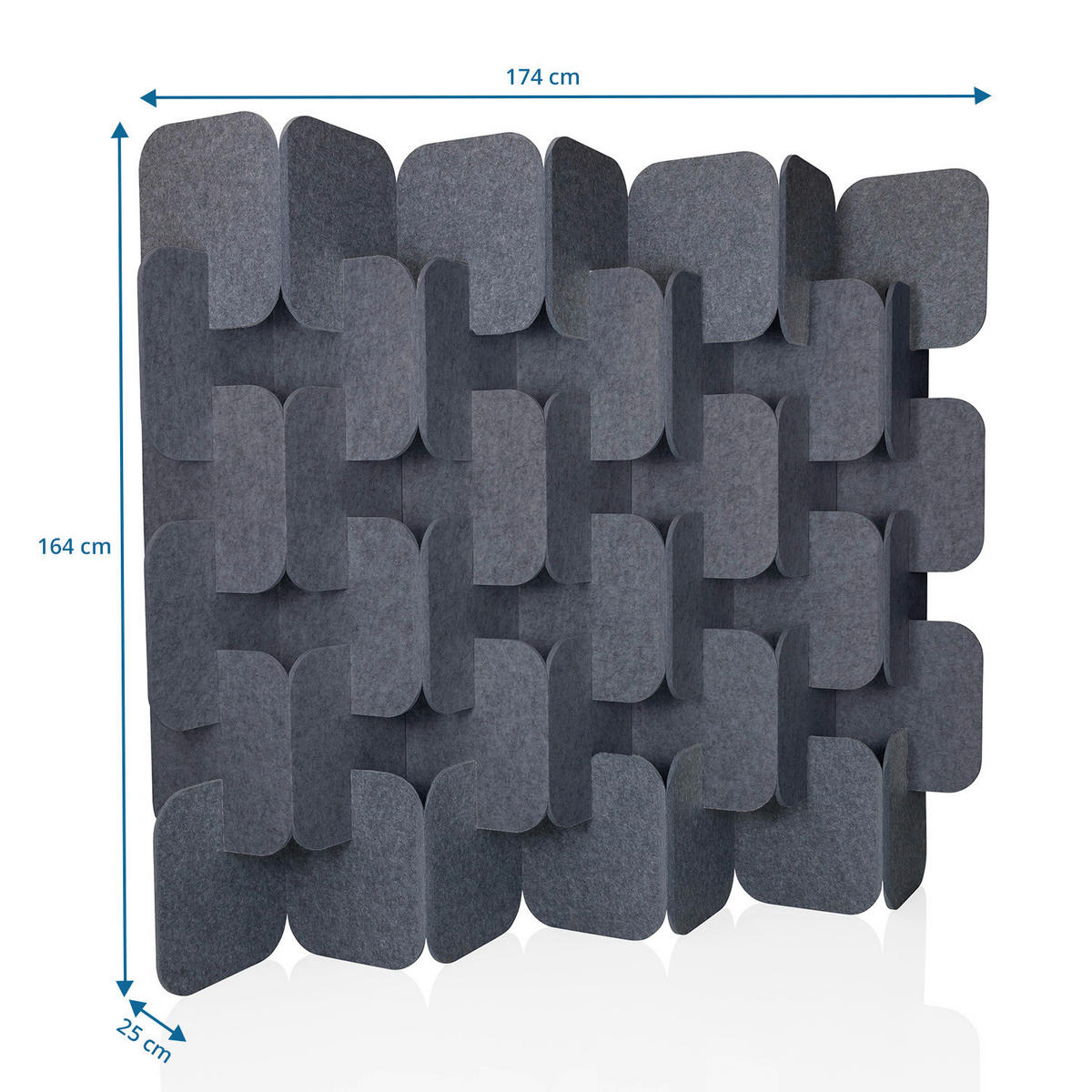 TRENNWAND  in Grau  - Grau, MODERN, Textil (174/164/25cm) - MID.YOU