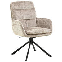ARMLEHNSTUHL 2 Stück automatische Rückholfunktion Chenille  Schwarz, Beige  - Beige/Schwarz, MODERN, Textil/Metall (61/94/67cm) - MID.YOU