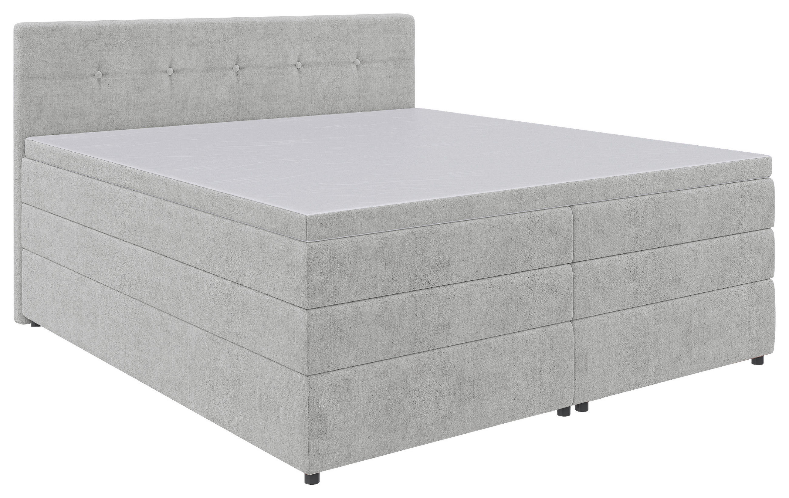 BOXSPRINGBETT 200/200 cm  in Hellgrau  - Hellgrau/Schwarz, KONVENTIONELL, Kunststoff/Textil (200/200cm) - Carryhome