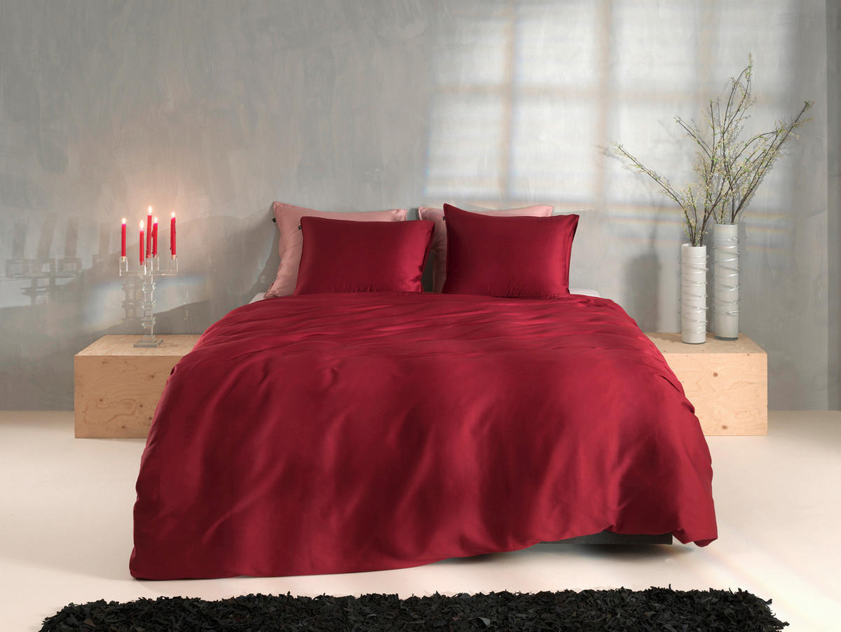 BETTWÄSCHE Satinado Makosatin 155/220 cm  - Rot, Basics, Textil (155/220cm)
