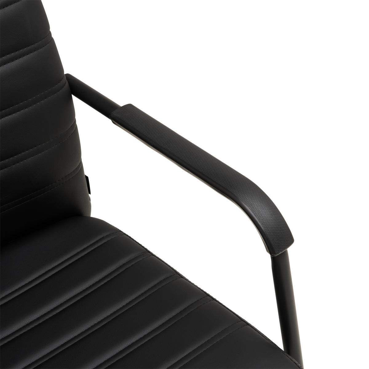 BESUCHERSTUHL  in Lederlook Schwarz  - Schwarz, Lifestyle, Holz/Kunststoff (55/92/64cm) - Livetastic