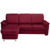 ECKSOFA in Flachgewebe Weinrot  163/220 cm  - Chromfarben/Weinrot, KONVENTIONELL, Textil/Metall (163/220cm) - Beldomo System