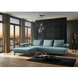 ECKSOFA in Chenille Türkis  224/305 cm  - Türkis/Schwarz, Design, Textil/Metall (224/305cm) - Dieter Knoll