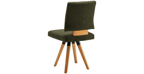 STUHL in Holz, Textil, Holzwerkstoff Grün, Schwarz, Eichefarben  - Eichefarben/Dunkelgrau, Design, Holz/Holzwerkstoff (50/88/60cm) - Venda