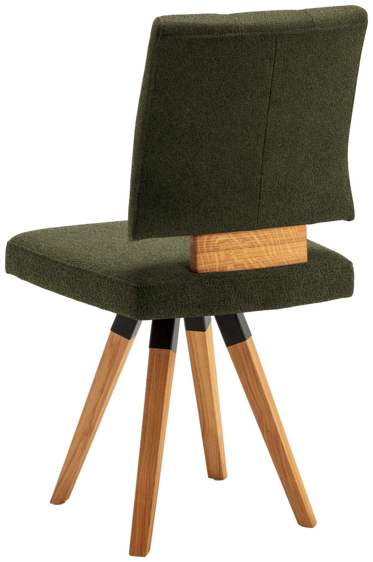 STUHL in Holz, Textil, Holzwerkstoff Grün, Schwarz, Eichefarben  - Eichefarben/Dunkelgrau, Design, Holz/Holzwerkstoff (50/88/60cm) - Venda