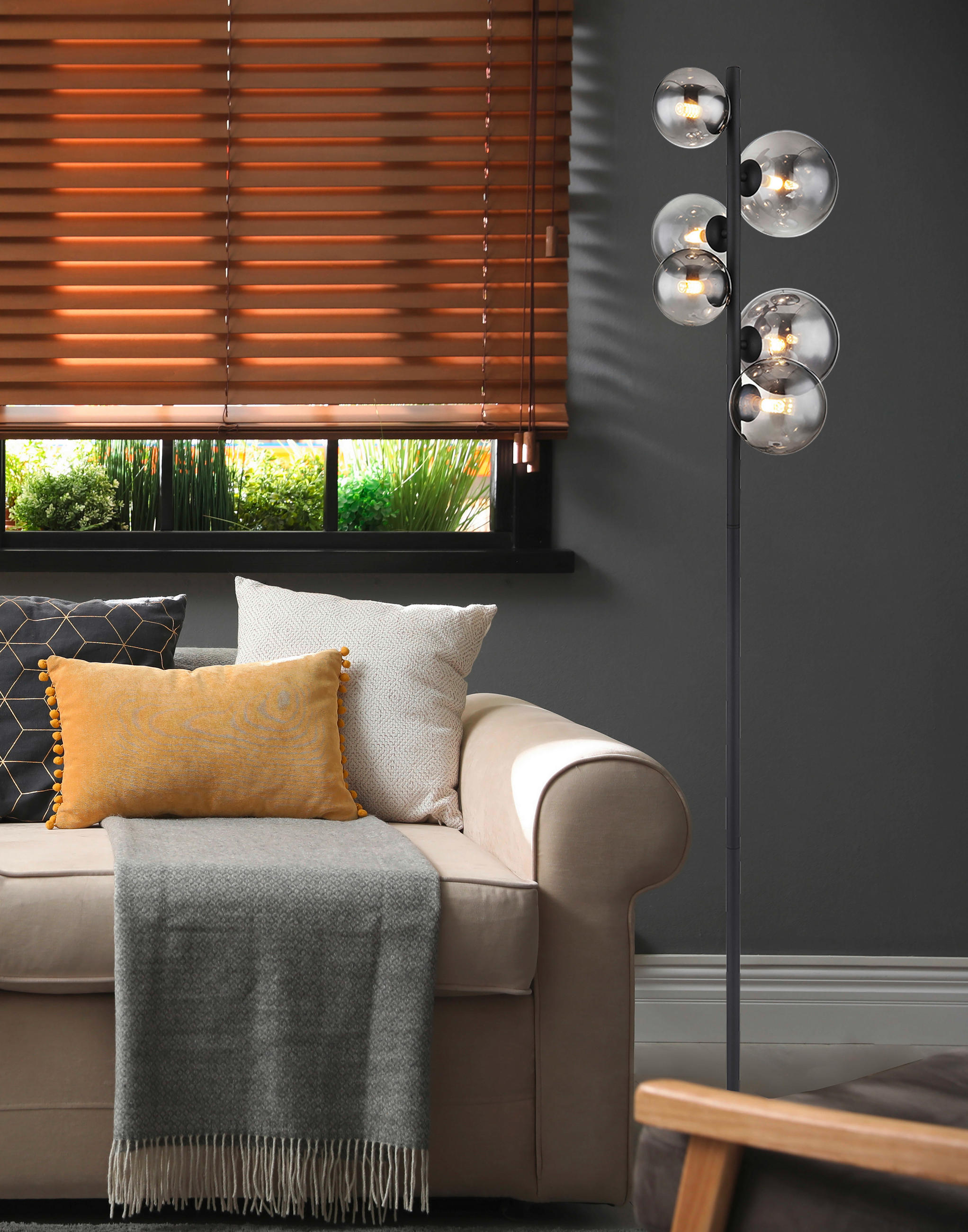 LED-STEHLEUCHTE 28,5/155 cm    - Schwarz, Design, Glas/Metall (28,5/155cm) - Dieter Knoll