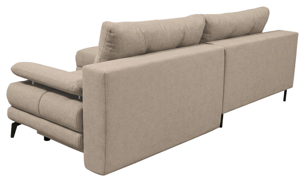 ECKSOFA Struktur Beige  - Beige/Schwarz, Modern, Textil/Metall (181/263cm) - Carryhome