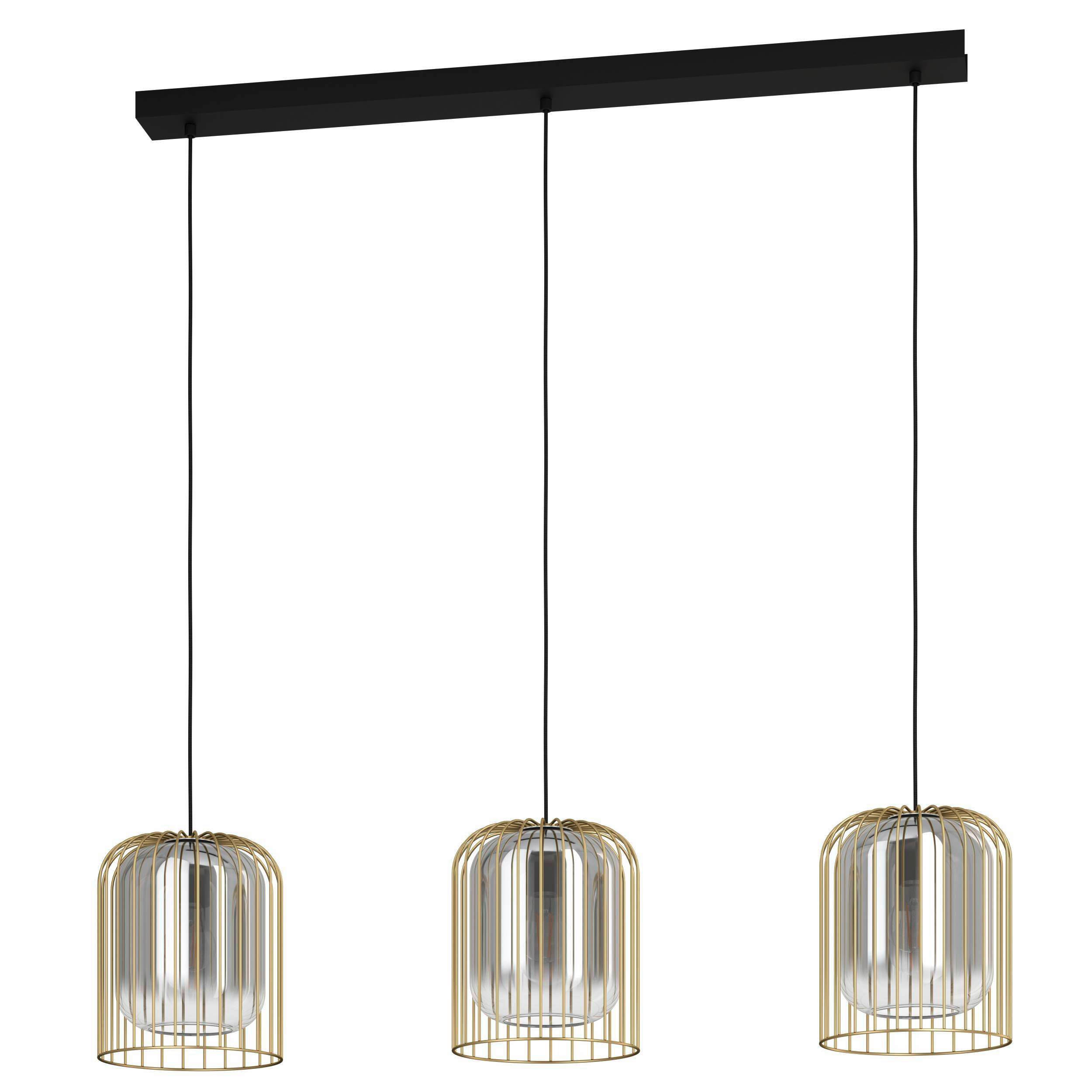 HÄNGELEUCHTE 103/17/150 cm  - Goldfarben/Schwarz, Design, Glas/Metall (103/17/150cm) - Eglo