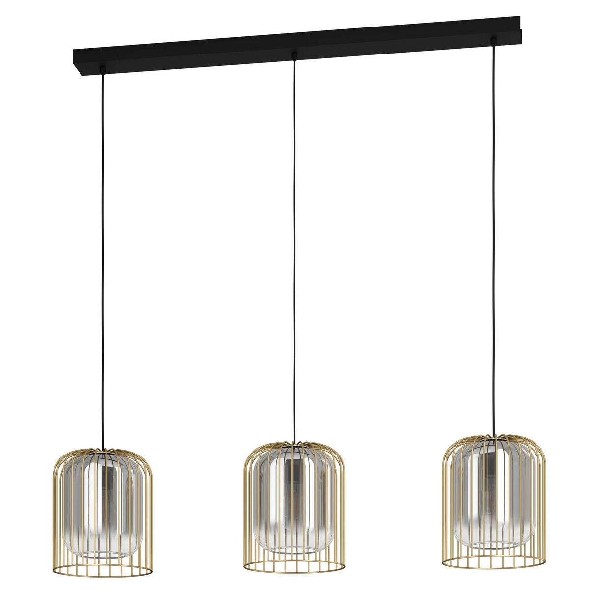 HÄNGLAMPA 103/17/150 cm  - svart/guldfärgad, Design, metall/glas (103/17/150cm) - Eglo