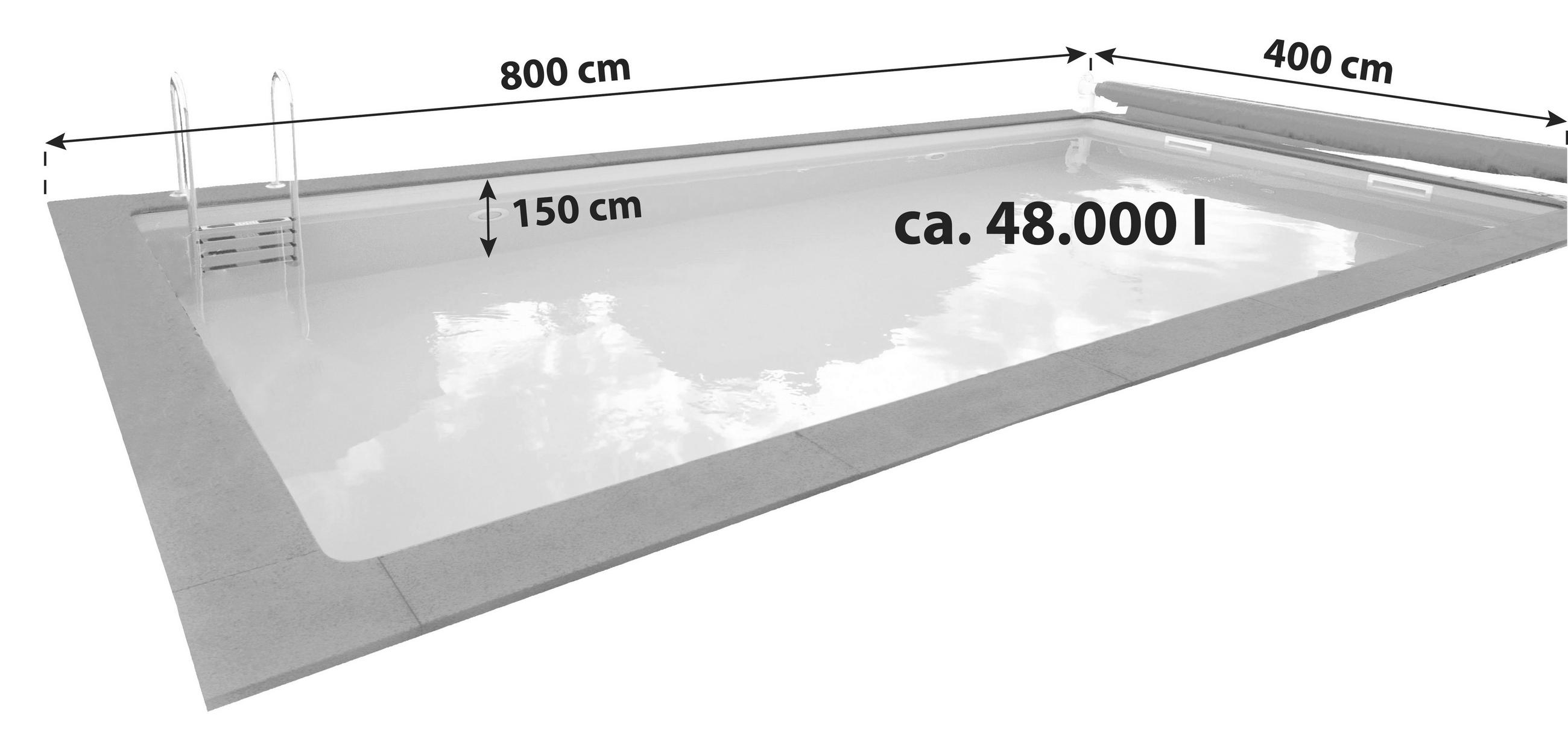 POOL 800/400/150 cm  - Blau/Weiß, MODERN, Kunststoff (800/400/150cm)