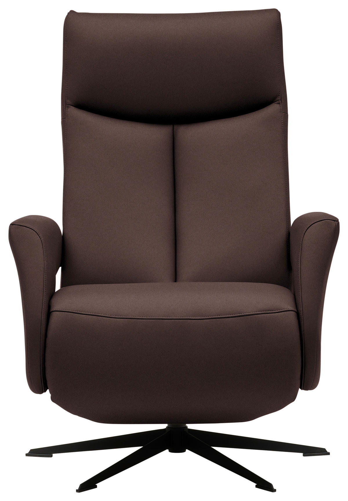 RELAXSESSEL in Leder Dunkelbraun  - Dunkelbraun/Schwarz, Design, Leder/Metall (74/105/82cm) - Welnova