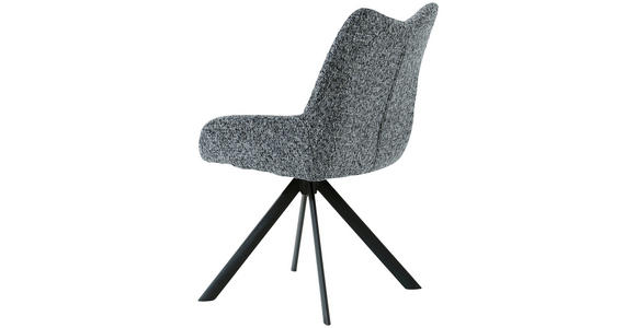 STUHL in Eisen Chenille Metall, Textil - Schwarz/Grau, Design, Textil/Metall (55/89/61cm) - Ambia Home