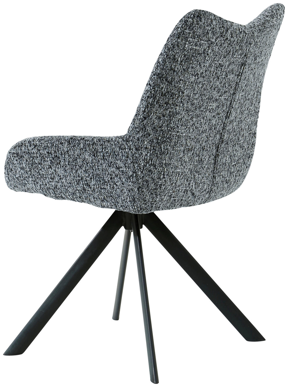 STUHL  in Eisen Chenille Metall, Textil  - Schwarz/Grau, Design, Textil/Metall (55/89/61cm) - Ambia Home