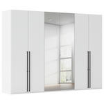 DREHTÜRENSCHRANK 301/223/61 cm,  in Weiß, 6-türig  - Chromfarben/Schwarz, Basics, Glas/Holzwerkstoff (301/223/61cm) - Novel