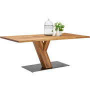 ESSTISCH in Holz, Metall 220/95/76 cm - Dunkelgrau/Eichefarben, Natur, Holz/Metall (220/95/76cm) - Cassando