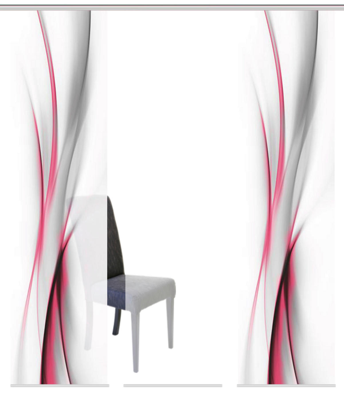 FLÄCHENVORHANG  3 Stück  halbtransparent   60/245 cm  - Rot, Design, Textil (60/245cm)