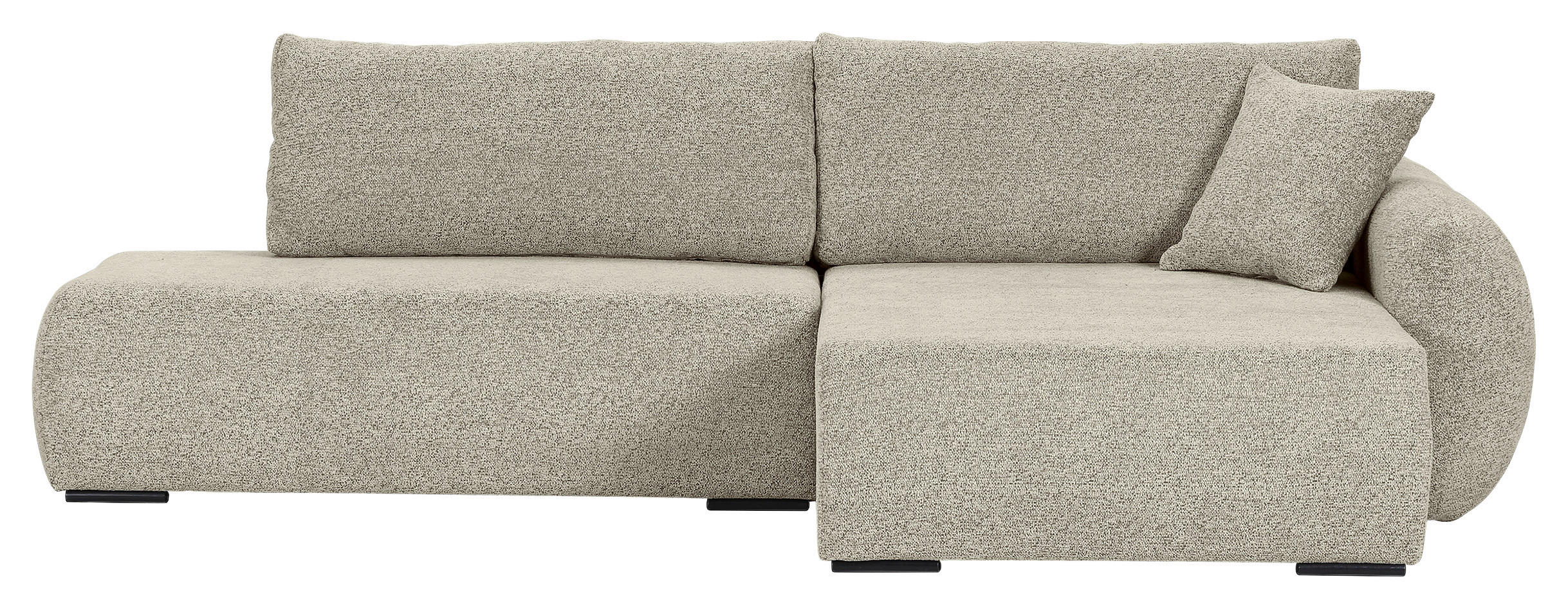ECKSOFA Mintgrün Flachgewebe Zierkissen, Rückenkissen, Bettkasten, Schlaffunktion, Rücken echt, Liegefläche im Originalstoff  - Schwarz/Mintgrün, KONVENTIONELL, Kunststoff/Textil (260/145cm) - Carryhome