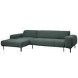 ECKSOFA in Chenille Waldgrün  167/311 cm  - Waldgrün/Schwarz, Design, Textil/Metall (167/311cm) - Xora