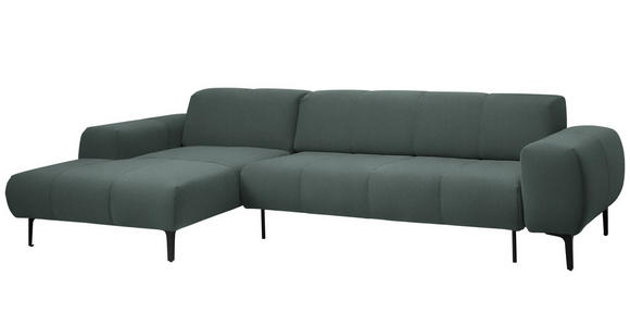 ECKSOFA in Chenille Waldgrün  167/311 cm  - Waldgrün/Schwarz, Design, Textil/Metall (167/311cm) - Xora