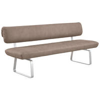 SITZBANK 200/88/68 cm  in Edelstahlfarben, Fango  - Edelstahlfarben/Fango, Design, Textil/Metall (200/88/68cm) - Venjakob