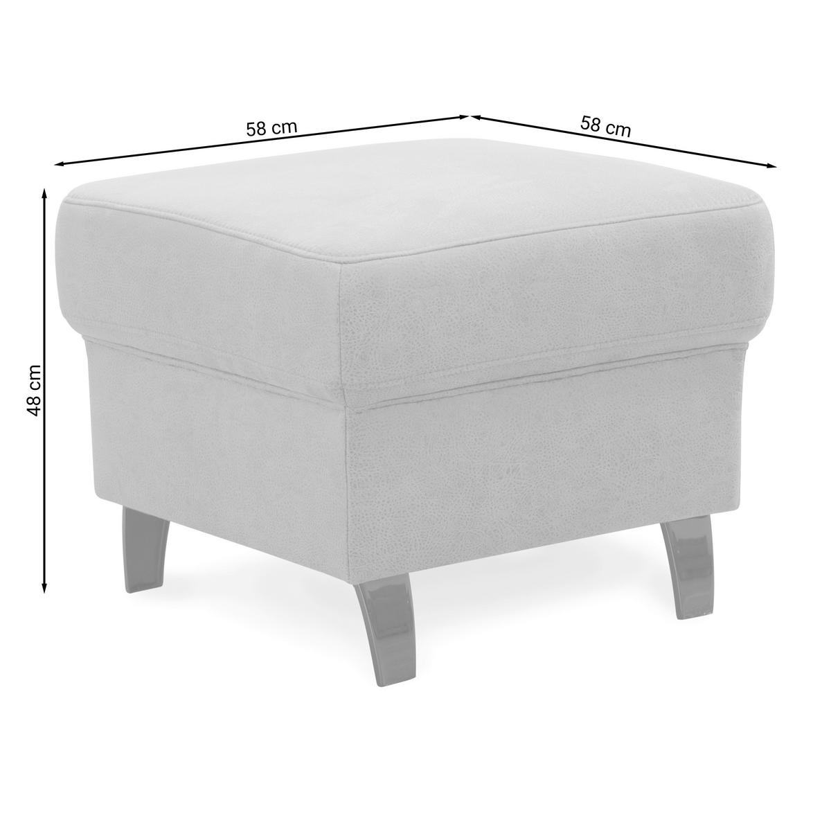 HOCKER Mikrofaser Cognac  - Cognac/Schwarz, KONVENTIONELL, Textil/Metall (58/48/58cm) - Sit & More
