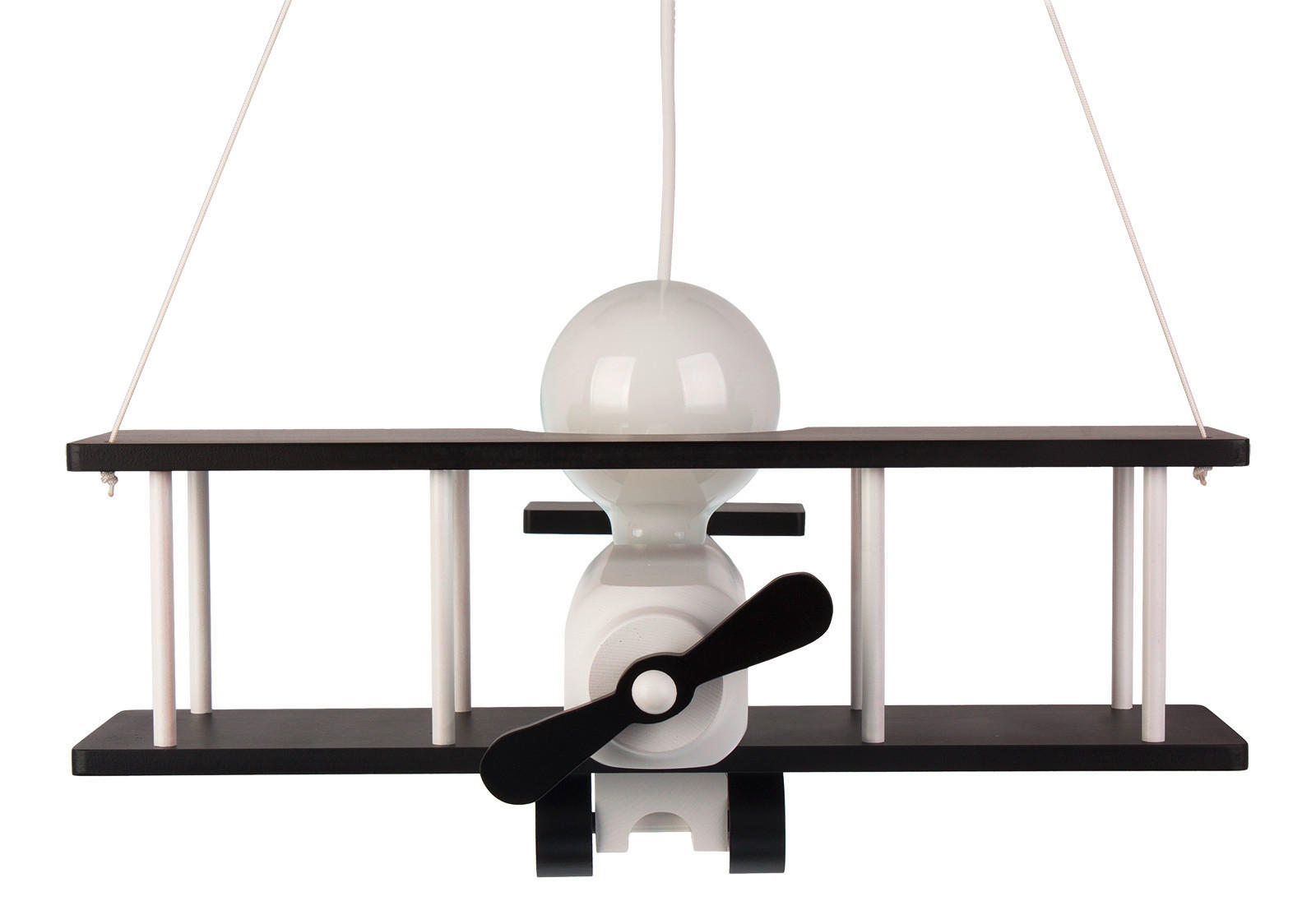 KINDERHÄNGELEUCHTE 42/45/75 cm   - Schwarz/Weiß, KONVENTIONELL, Holz (42/45/75cm)