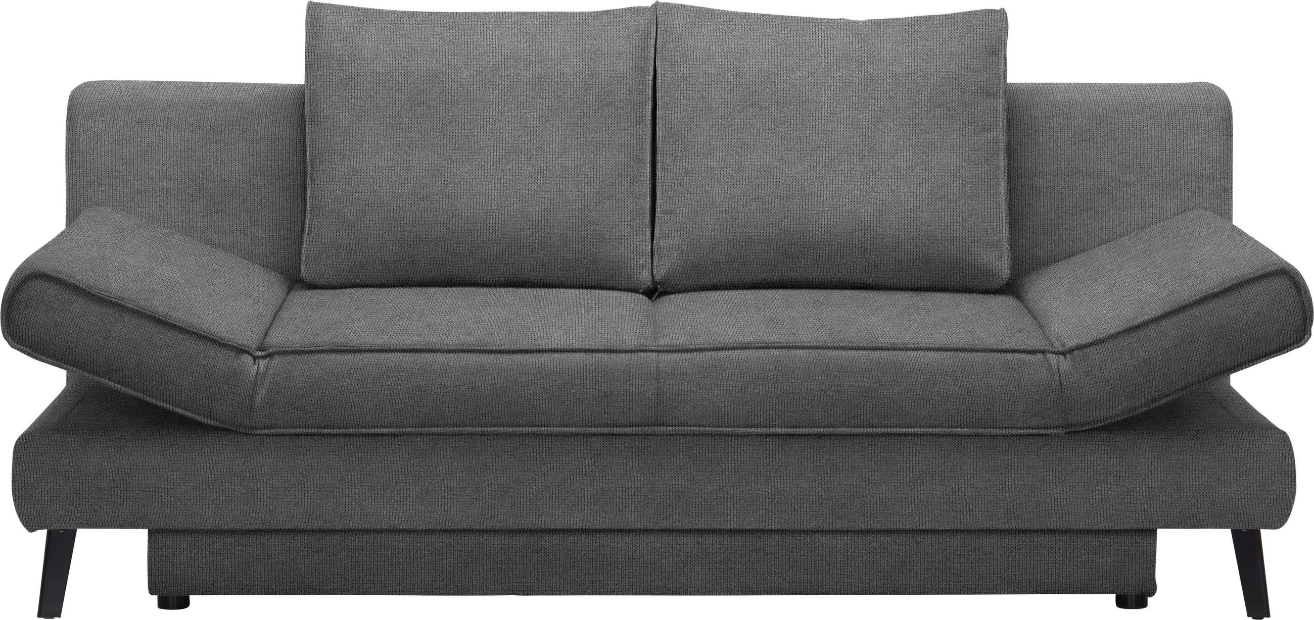 SCHLAFSOFA in Webstoff Dunkelgrau  - Dunkelgrau/Schwarz, Design, Textil/Metall (200/85/90cm) - Xora