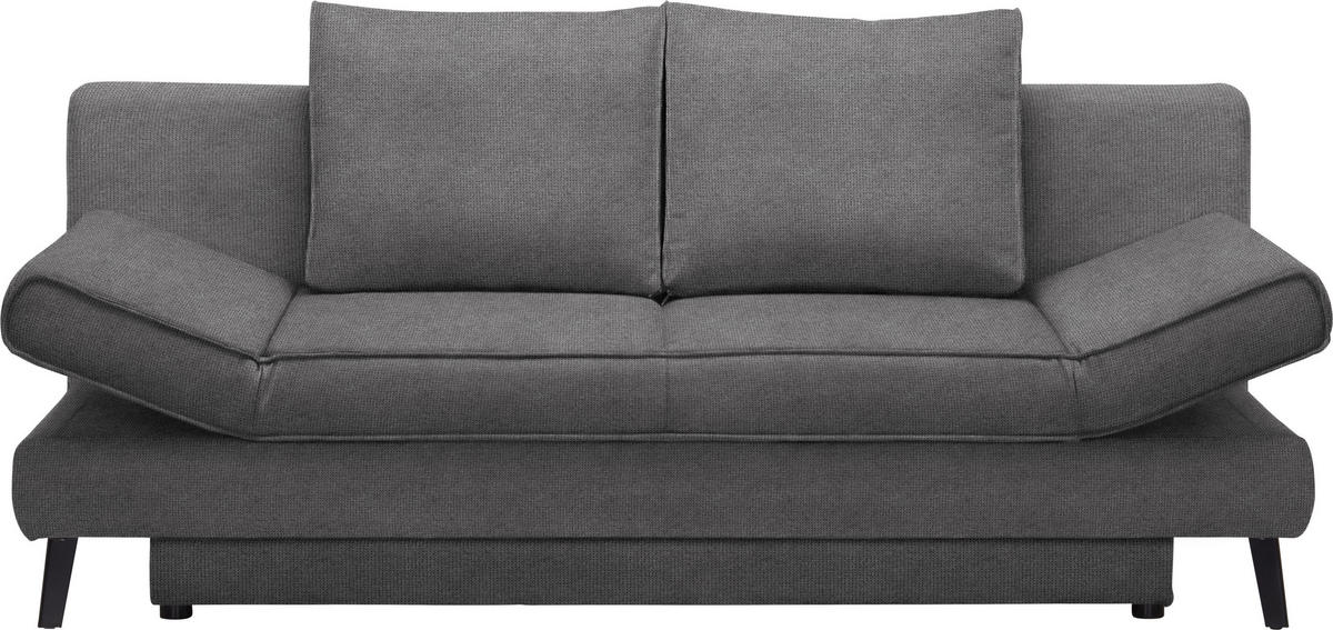 SCHLAFSOFA in Webstoff Dunkelgrau  - Dunkelgrau/Schwarz, Design, Textil/Metall (200/85/90cm) - Xora