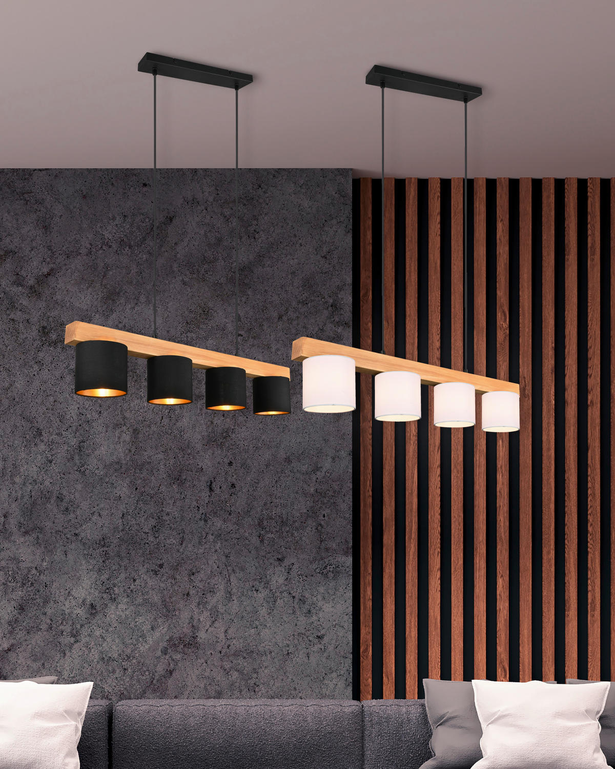 HÄNGELEUCHTE  75/150/12 cm   - Goldfarben/Schwarz, Design, Holz/Textil (75/150/12cm) - P & B