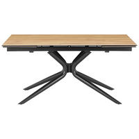 ESSTISCH 160-240/90/76 cm  Metall, Glas, Keramik ausziehbar rechteckig Schwarz, Teakfarben  - Schwarz/Teakfarben, MODERN, Glas/Keramik (160-240/90/76cm) - P & B
