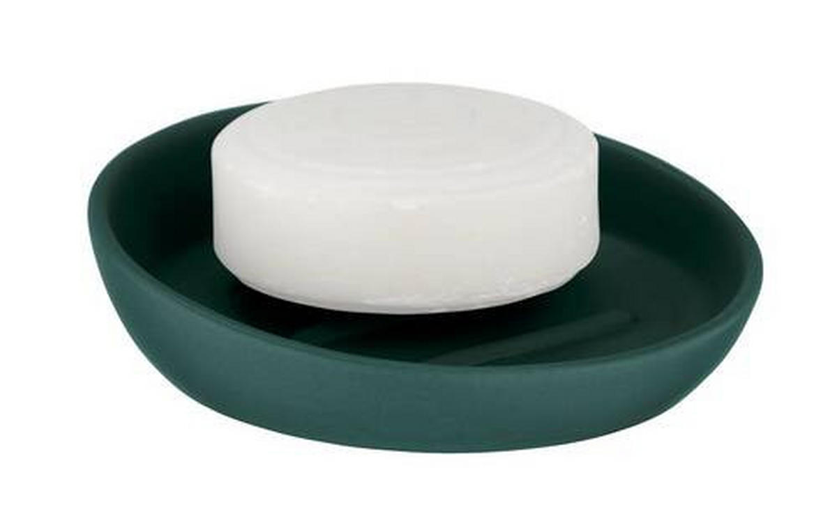 SEIFENSCHALE Keramik  - Dunkelgrün/Grün, Basics, Keramik (9,5/16/8cm) - Wenko