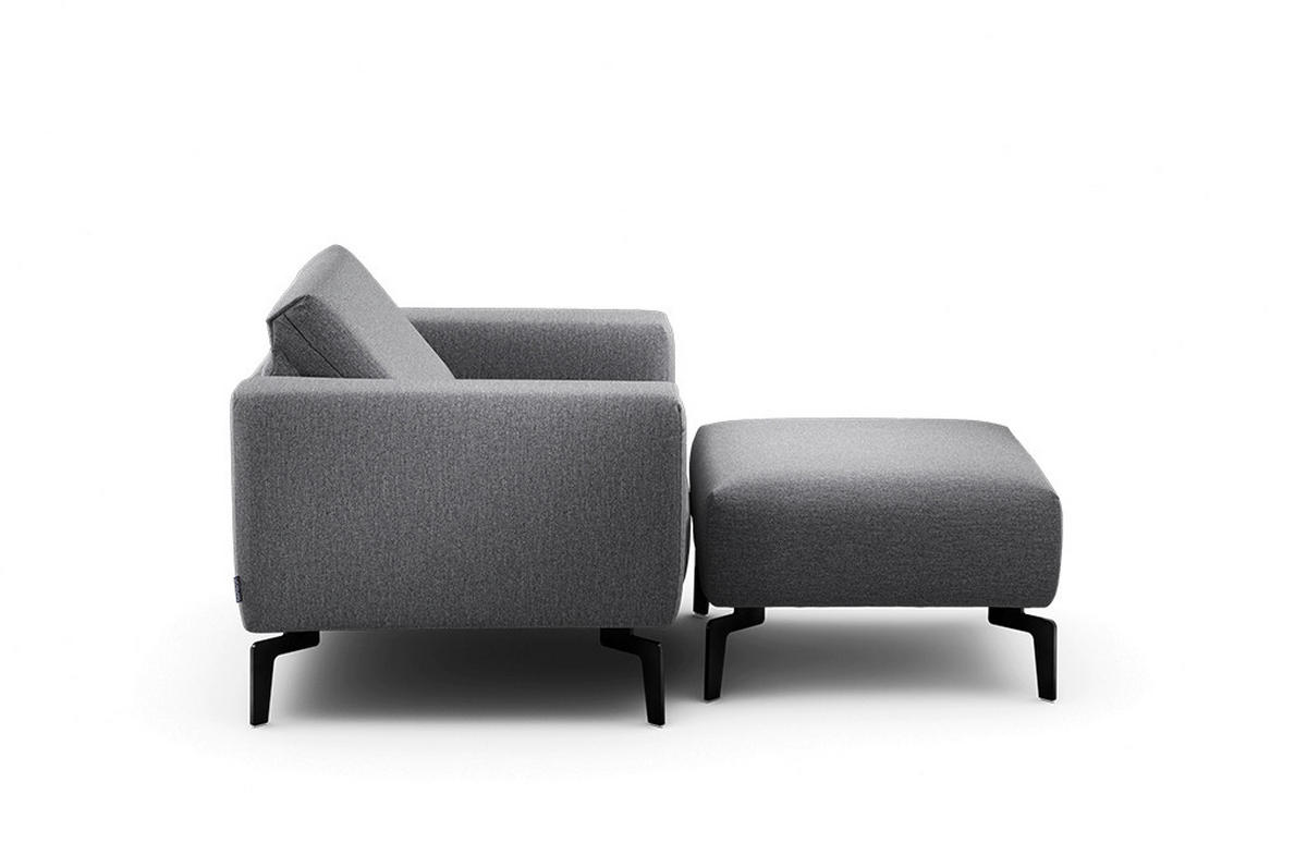 SESSELSET in Chenille Anthrazit  - Anthrazit/Schwarz, Design, Textil/Metall (110/85/86-94cm) - SENSOO